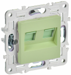 Розетка 2гн комп+комп RJ45+RJ45 с/у мятный кат.5E механизм SK-K03M SKANDY IEK (1/10/100)