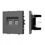 Механизм сдвоенной компьютерной розетки SCT-NOBE-MPC2-SFPL-GR (RJ-45, CAT6) (Arlight, Серый базальт) Механизм сдвоенной компьютерной розетки SCT-NOBE-MPC2-SFPL-GR (RJ-45, CAT6) (Arlight, Серый базальт)
