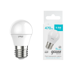 Лампа Gauss Basic Шар 5,5W 470lm 4000K E27 LED 1/10/100