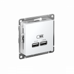 Розетка 2гн USB+USB с/у белый механизм AtlasDesign Systeme Electric  (1/8/48)