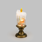 Декоративный светильник Свеча с Дедом Морозом с эффектом снегопада и подсветкой, 10,5x10,5x25 см, питание 4xААА (не в комплекте) и USB NEON-NIGHT