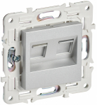 Розетка 2гн комп+комп RJ45+RJ45 с/у серебряный кат.5E механизм SK-K03S SKANDY IEK (1/10/100)