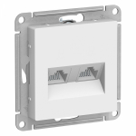 Розетка 2гн комп+комп RJ45+RJ45 с/у белый механизм кат.5е AtlasDesign Systeme Electric  (1/10)