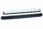 Hyperline Патч-панель 19", 1U, 24 порта RJ-45, категория 5e, Dual IDC, ROHS, цвет черный