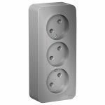 Розетка 3гн без З/К о/у алюминий изол.пласт. 16А IP20 Blanca Systeme Electric