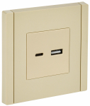Розетка 2гн USB+USB A+C с/у ваниль 3,1А FP450 FORTE&PIANO IEK (1/10/100)