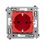 Розетка ДКС 1-мест. 2мод. скр. уст-ки16А 220-250В со шторками IP20 красн.