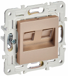 Розетка 2гн комп+комп RJ45+RJ45 с/у песочный кат.5E механизм SK-K03Sa SKANDY IEK (1/10/100)