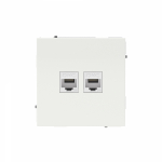 Компьютерная розетка RJ-45 без шторки, кат.5е двойная, KANT, белая магнолия Компьютерная розетка RJ-45 без шторки, кат.5е двойная, KANT, белая магнолия