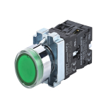 Кнопка управления NP2-BW3365 плоская, зеленая, 1НО+1НЗ, AC/DC230В (LED), IP40 (R)