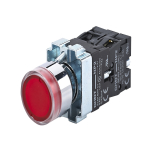 Кнопка управления NP2-BW3465 плоская, красная, 1НО+1НЗ, AC/DC230В (LED), IP40 (R)