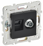 Розетка 2гн комп+ТВ RJ45+TV с/у черный механизм кат.5E SK-A14Bl SKANDY IEK (1/10/100)