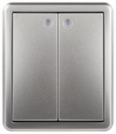 Выключатель ЭРА Эксперт 11-1205-03 двойной с подсветкой IP20 10АХ-250В ОУ алюминий Выключатель ЭРА Эксперт 11-1205-03 двойной с подсветкой IP20 10АХ-250В ОУ алюминий