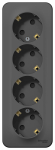 Розетка 4гн с З/К шторки о/у антрацит 16А IP20 Blanca Systeme Electric (1/8)