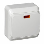 Выключатель 1кл прох с подсв о/у белый IP20 Этюд Systeme Electric  (1/25/200)