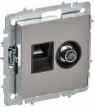 BRITE Роз. двойная TV+RJ45 кат.5E РТВ/РК12-БрГН мет х/н IEK BRITE Роз. двойная TV+RJ45 кат.5E РТВ/РК12-БрГН мет х/н IEK