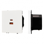 Механизм розетки с быстрой USB зарядкой SCT-NOBE-MUAC-SFPL-FC-WH (65W, QC3) (Arlight, Белый кварц) Механизм розетки с быстрой USB зарядкой SCT-NOBE-MUAC-SFPL-FC-WH (65W, QC3) (Arlight, Белый кварц)