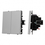ARL NOBE Выключатель управления шторами 2 кл софт-тач никель SWT-MKR2-SFPL-IS (250V, 10A) (Arlight, -)