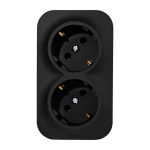 Розетка 2гн с З/К шторки о/у чёрный матовый 16А IP20 Quteo Legrand  (1/5)