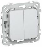 FLITE Выключ. 2-кл. кноп. 10А ВС12-2-0-ФлЖ жем. IEK