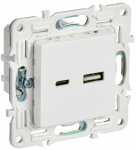 Розетка 2гн USB+USB A+C с/у белый арктический механизм 3,1А SK-R14W SKANDY IEK (1/10/100)