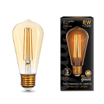 Лампа светодиод 8Вт 740Лм 2400К Е27 ST64 золото LED Gauss Filament 1/10/40