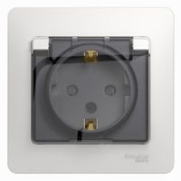 Розетка 1гн с З/К с крыш. шторки с/у белый в сборе 16А IP44 Glossa Systeme Electric(1/10)