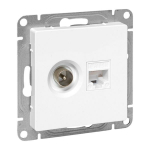 Розетка TV+RJ45 (cat5), белый Эпика EKF