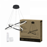 Светильник светодиодный ESTETIKA RING-MYSTERY-95RC-2BL 95Вт 3000-6500K 600/400 1.2м трос пульт ДУ черный IN HOME