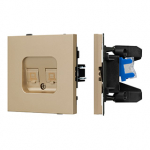 Механизм компьютерной розетки двойной SCT-TENDO-MPC2-SFPL-GD (RJ-45, CAT6) (Arlight, Матовый песочный) Механизм компьютерной розетки двойной SCT-TENDO-MPC2-SFPL-GD (RJ-45, CAT6) (Arlight, Матовый песочный)