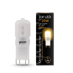 Лампа светодиод 3Вт 240Лм 2700K G9 AC220-240В пластик Gauss LED 1/10/200