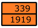 Знак для маркировки опасных грузов "Номер ООН 339/1919" ГОСТ Р 52290-2004 300х400 мм, пленка самоклеящаяся ГОСТ 19433-88 EKF