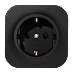 Розетка 1гн с З/К шторки о/у чёрный матовый 16А IP20 Quteo Legrand (1/20)
