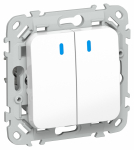 FLITE Выключ. 2-кл. прох. с инд. 10А ВС62-1-1-ФлБ бел. IEK