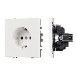 ARL NOBE Розетка зк со шторками софт-тач белый кварц SCT-MEU-SFPL-WH (250V, 16A) (Arlight, -)