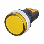 Лампа индикаторная в сборе 1 источник света желтая круглая линза, плоская 9-24В AC/DC d22.2мм СВЕТОДИОД. (LED) IP68 DKC Mitra