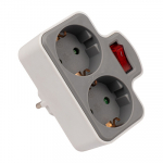 Разветвитель JAZZway AD-2GS-gy заземл., выкл. Разветвитель JAZZway AD-2GS-gy заземл., выкл.