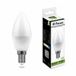 Лампа светодиодная, (7W) 230V E14 4000K C37, LB-97