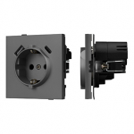 Механизм розетки с USB зарядкой SCT-TENDO-MUAC-SFPL-GR (230V, 16A) (Arlight, Матовый графитовый)