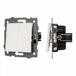 Механизм выключателя двухклавишный непроходной SWT-MK02-PL-WH-V (250V, 10A) (Arlight, -) Механизм выключателя двухклавишный непроходной SWT-MK02-PL-WH-V (250V, 10A) (Arlight, -)