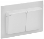 Розетка 2гн с З/К с крыш. с/у белый арктический в сборе 16А IP44 SK-R12W SKANDY IEK (1/10/100)