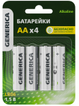 Элемент питания LR06 (АА) алкалиновый бл. 4шт GENERICA (1/12/144)
