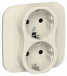 Розетка 2гн с З/К с/у сливочный в сборе 16А РС12-0-А-ФлСл FLITE IEK (1/60)