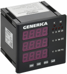 Мультиметр цифр. щит. 3-ф. RS-485 96х96 LED GENERICA Мультиметр цифр. щит. 3-ф. RS-485 96х96 LED GENERICA