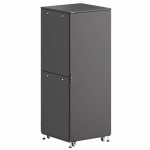 Шкаф напольный разобранный 19   IT-CQE-N 47U 600x800мм, крыша с вырубкой, сплошная металл и сплошная металл, двойные боковые панели, черный RAL9005