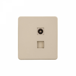 Розетка ROUND компьютерная RJ45 кат6 + TV с/у шелк KRANZ