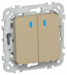 FLITE Выключ. 2-кл. прох. с инд. 10А ВС62-1-1-ФлХ хак. IEK