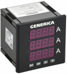Амперметр цифр. щит. 3-ф. 96х96 LED GENERICA Амперметр цифр. щит. 3-ф. 96х96 LED GENERICA