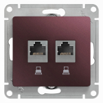 Розетка 2гн комп+комп RJ45+RJ45 с/у баклажан механизм кат.5е Glossa Systeme Electric (1/10)