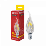 Лампа светодиодная LED-СВЕЧА НА ВЕТРУ-deco 12Вт 230В Е14 3000К 1350Лм прозрачная IN HOME